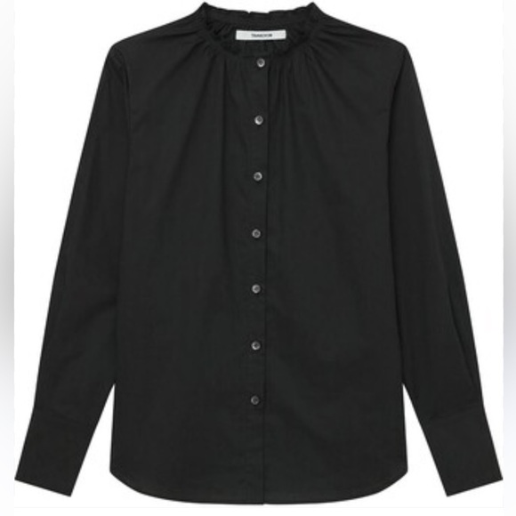 Thakoon Smocked Neck Poplin Blouse size Large New